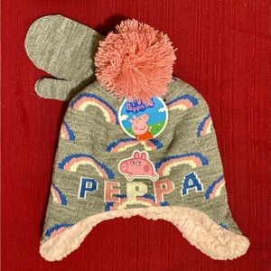 Peppa Pig Hat and Mittens Set